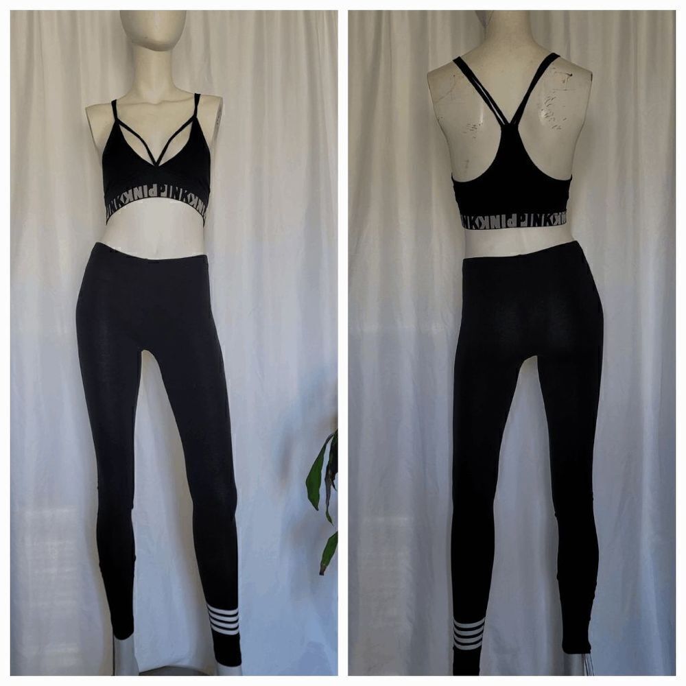 Victoria's secret black leggings and pink sport bra bunlde size XS